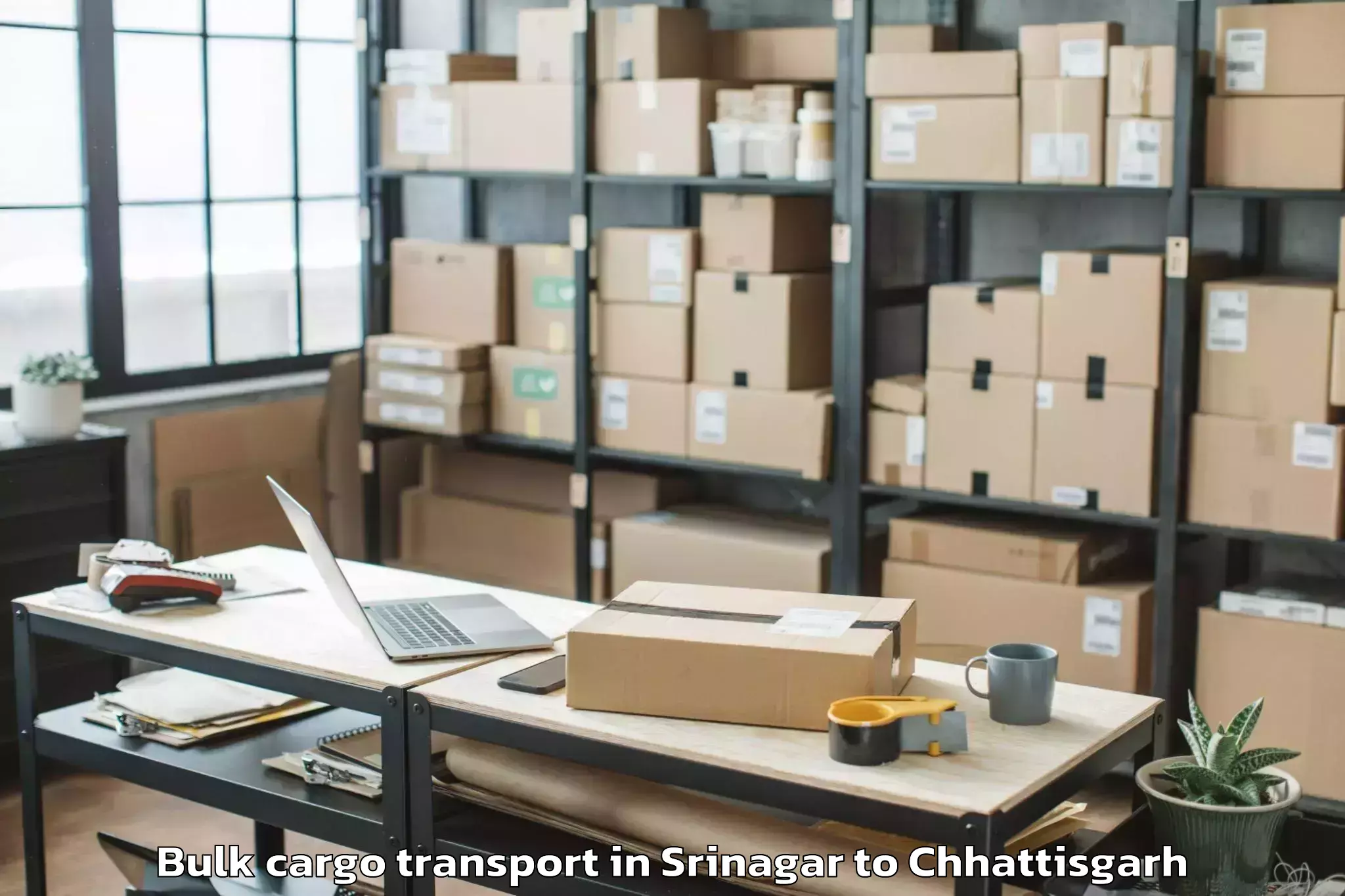 Affordable Srinagar to Dongargarh Bulk Cargo Transport